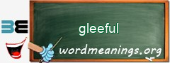 WordMeaning blackboard for gleeful